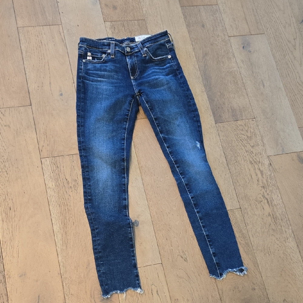 AG Adriano Goldschmied Dark Blue Cropped Jeans